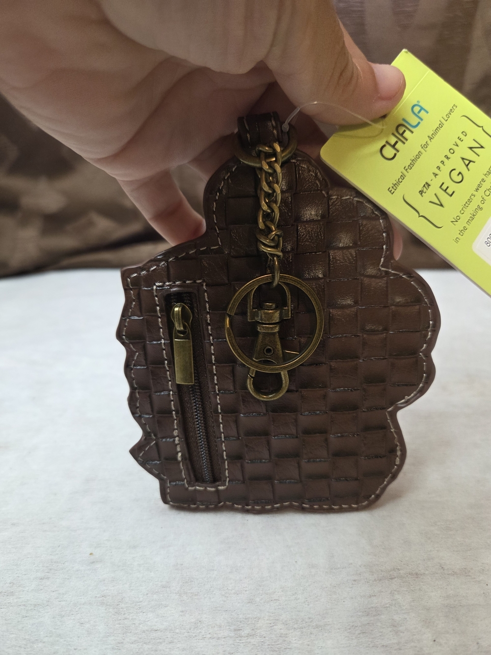 Chala Pink Flamingo Leather Bag Charm/Coin Purse with Floral Accent-NWT - Picture 3 of 7